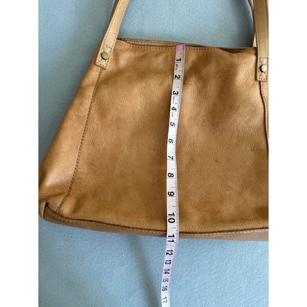 American Leather Co Shoulder Bag Large Tan Honey Leather Hobo Tote - Picture 6 of 14